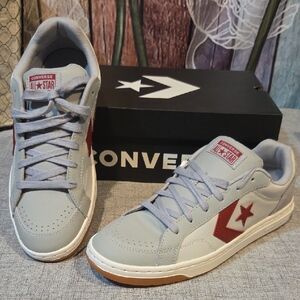 Converse Light Gray and Red Sneakers